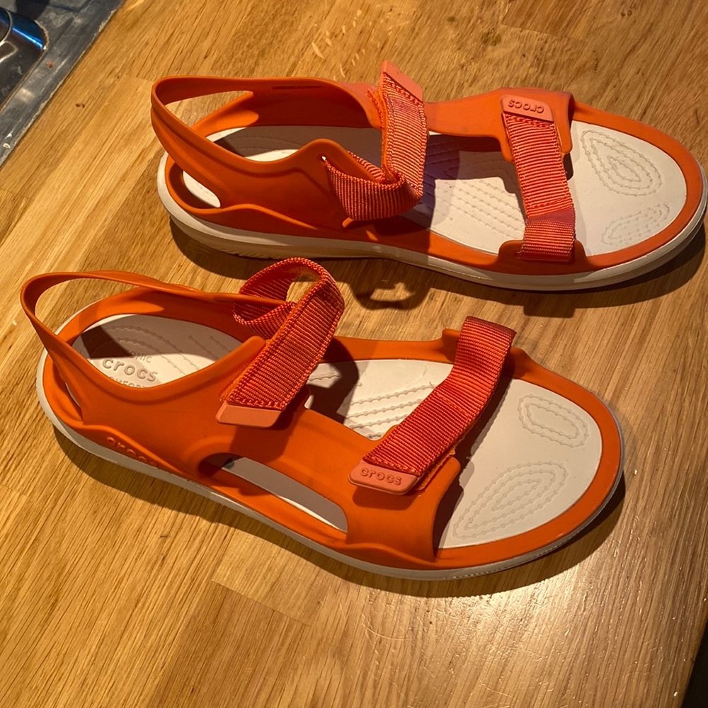 Gently worn Crocs women Velcro sandals